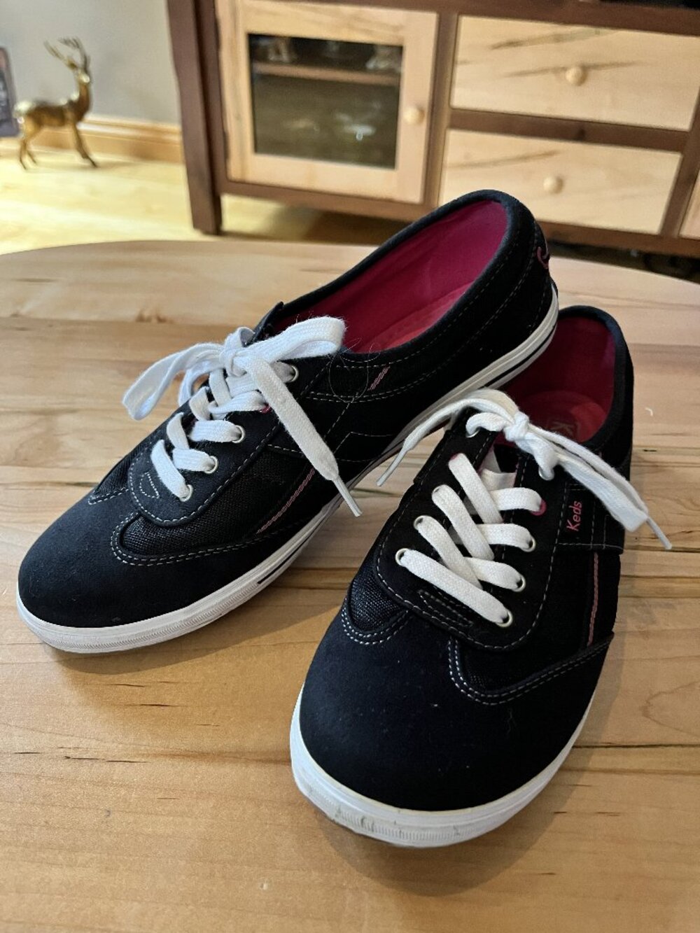 KEDS ORTHOLITE Orthotic Cushioned Insole black/pink Canvas Sneaker EUC Sz 8